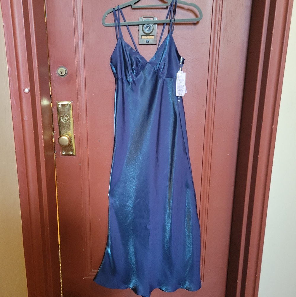 WILD Fable Women's Maxi Slip Blue/Green Evening Party Dress Size XS